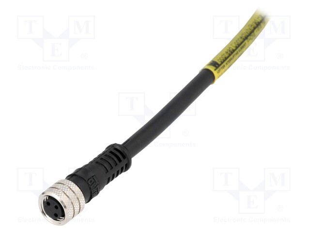 Connector: M8; female; PIN: 3; straight; with lead; plug; 3A; 30V