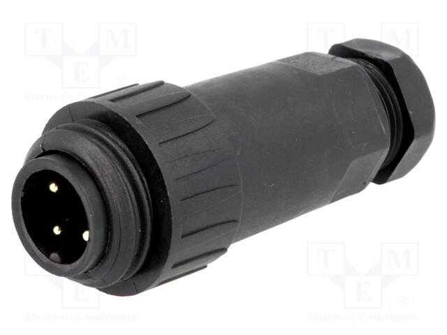 Plug; male; WA22; PIN: 4; 3+PE; IP67; 7÷8.5mm; 16A; screw terminal