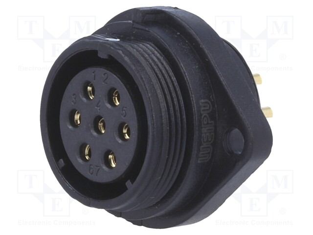 Socket; female; SP21; PIN: 7; IP68; soldering; 500V; 1.5mm2; 15A