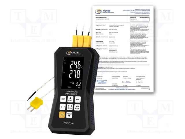 Data logger; temperature; IP52; Display: LCD 2,8"; 166x88x32mm