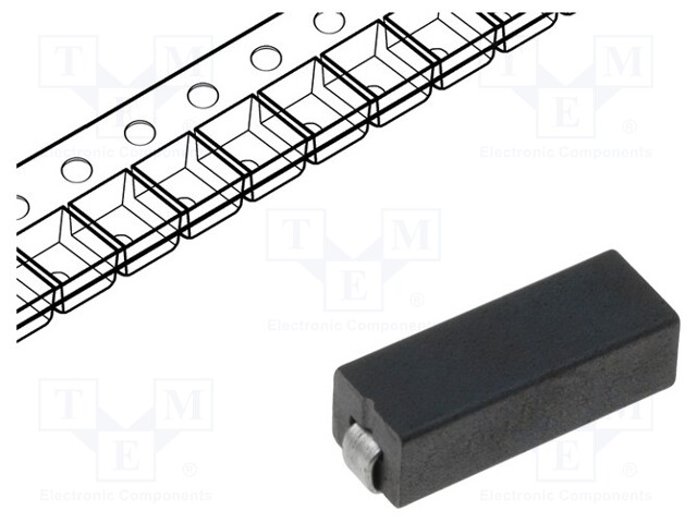 Ferrite: bead; Imp.@ 100MHz: 100Ω; Imp.@ 25MHz: 65Ω; B: 6.4mm