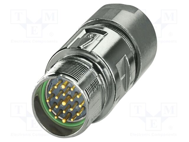 Connector: M23; plug; PIN: 19(16+3); crimped; straight; M23 PRO