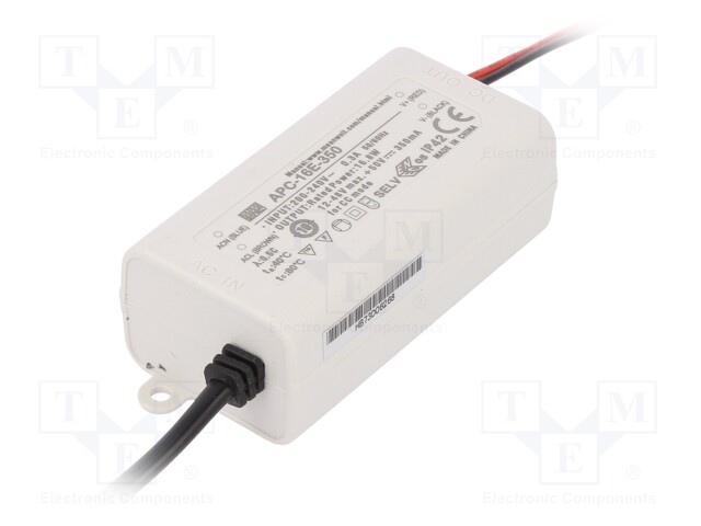 Power supply: switched-mode; LED; 16.8W; 12÷48VDC; 350mA; IP42