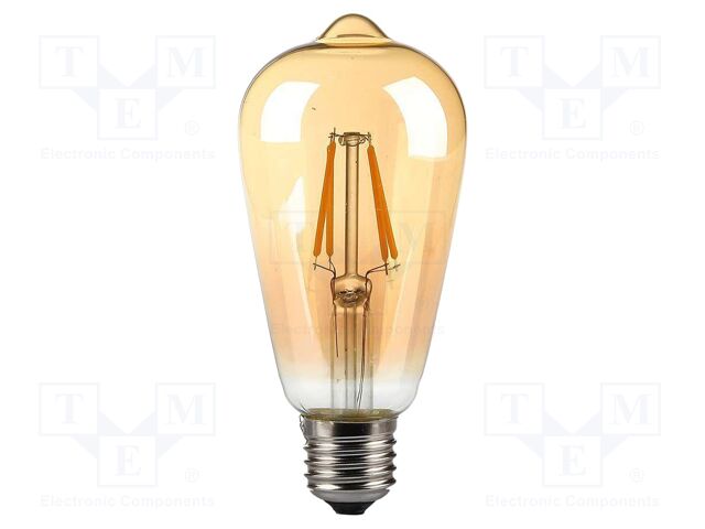 LED lamp; white warm; E27; 220÷240VAC; 350lm; P: 4W; 300°; 2200K