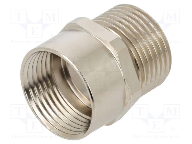 Thread adapter; Int.thread: PG13,5; Ext.thread: M20; brass