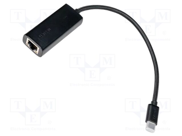 RJ45 socket,USB C plug; black; 0.15m