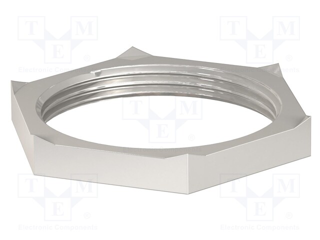 Nut; with earthing; M16; brass; Pitch: 1.5