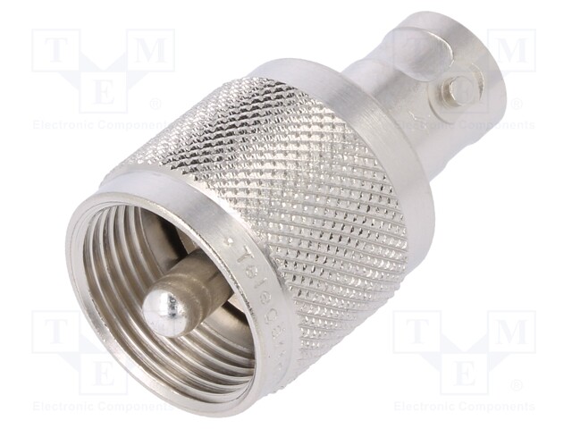 Adapter; UHF male,BNC female; straight