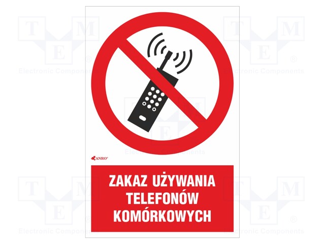 Safety sign; prohibitory; Mat: self-adhesive folie; W: 200mm