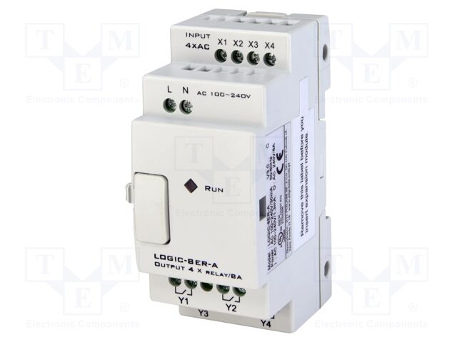 Automation module: extension; IN: 4; OUT: 4; OUT 1: relay; LOGIC