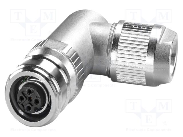 Connector: M12; plug; PIN: 5; 48V; angled; IP65; push-lock; A code