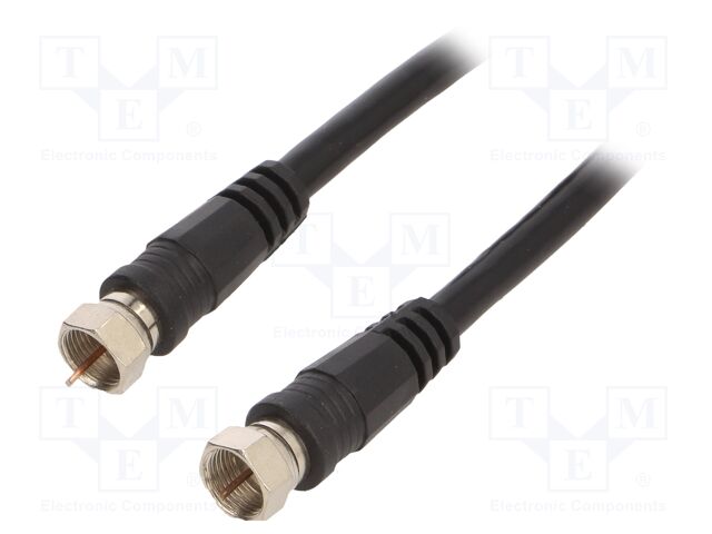 Cable; 1.5m; F plug,both sides; black; Øcable: 6.8mm