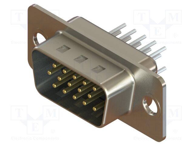 Connector: D-Sub HD; PIN: 15; socket; male; straight; THT; MHDD
