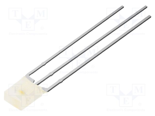 LED; white warm,red; rectangular; 2x4x5mm; bicolour; 500mcd; 100°