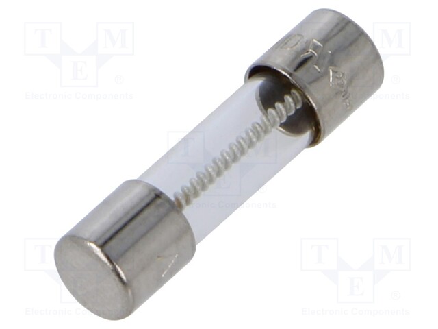 Fuse: fuse; time-lag; 4A; 250VAC; cylindrical,glass; 5x20mm; brass