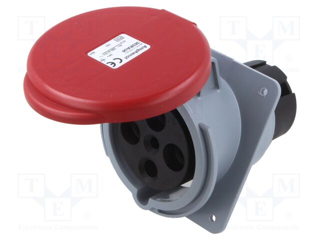 Connector: AC supply 3-phase; socket; female; angled; -25÷40°C