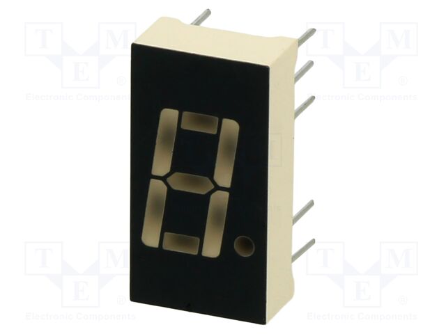 Display: LED; 7-segment; 10.16mm; No.char: 1; red; 5.6mcd; cathode