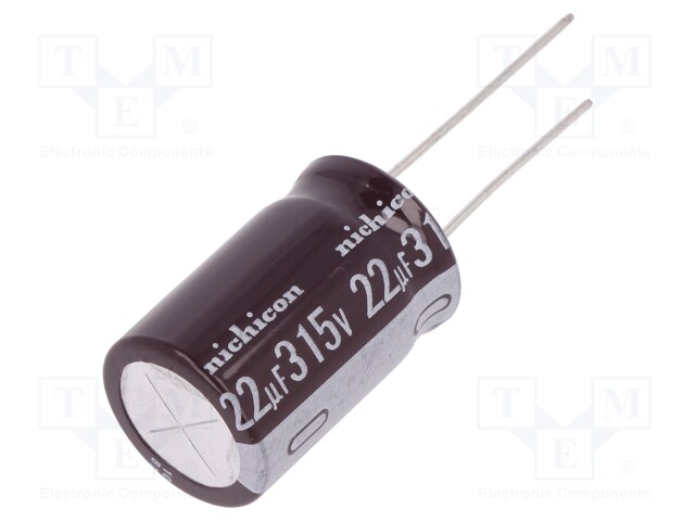 Capacitor: electrolytic; low impedance; THT; 22uF; 315VDC; ±20%