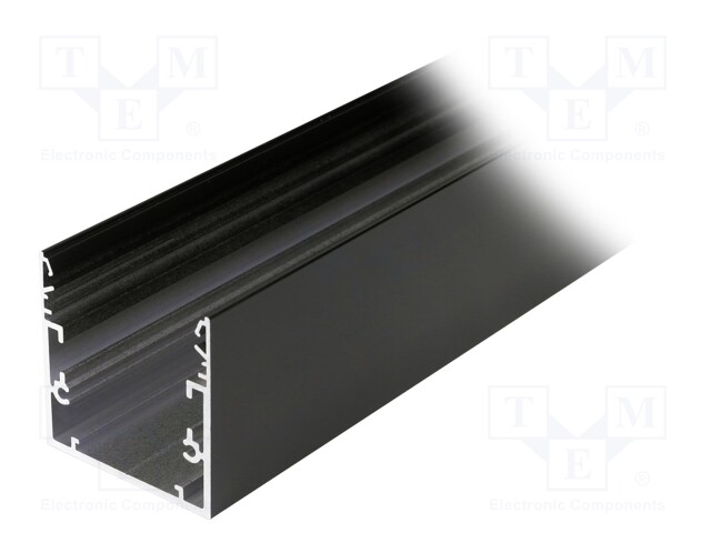 Profiles for LED modules; surface; black; L: 1m; aluminium