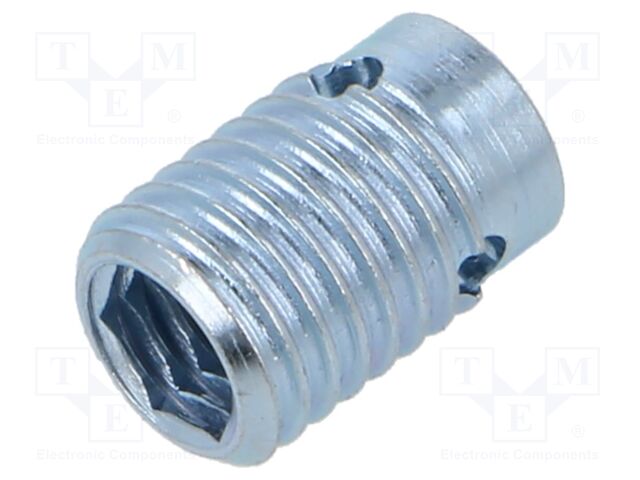 Threaded insert; for profiles; L: 16mm; zinc-plated steel