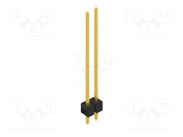 Connector: pin strips; pin header; male; PIN: 2; 2.54mm; THT; 1x2