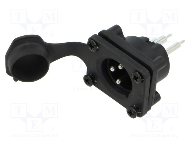 Connector: XLR; socket; male; AXS; 15A; 133V; PIN: 3; IP65; THT