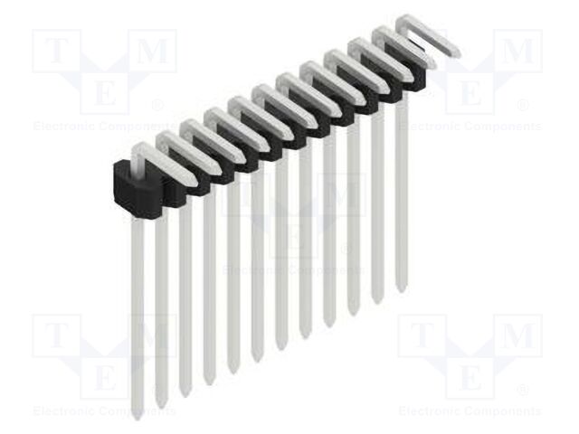 Connector: pin strips; pin header; male; PIN: 12; 1.27mm; THT; 1x12