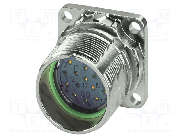 Connector: M23; socket; PIN: 16; crimped; straight; IP68; M23 PRO; 8A