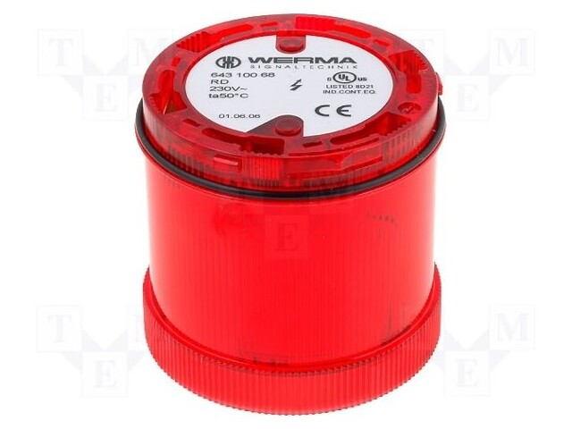 Signaller: lighting; flashing light; Colour: red; Usup: 230VAC