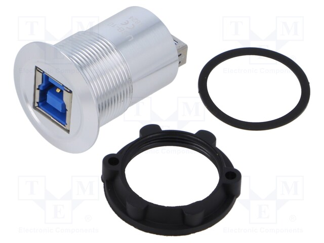 Adapter; USB A socket,USB B socket; USB 3.0; Thread: M22; 1÷10mm