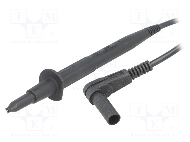Test lead; silicone; 1m; black; 20A; Plating: nickel plated