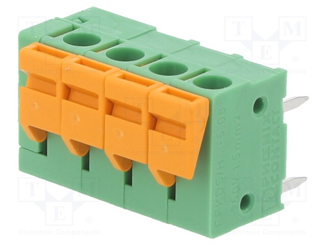 PCB terminal block; straight; 7.62mm; ways: 1; on PCBs; 1.5mm2
