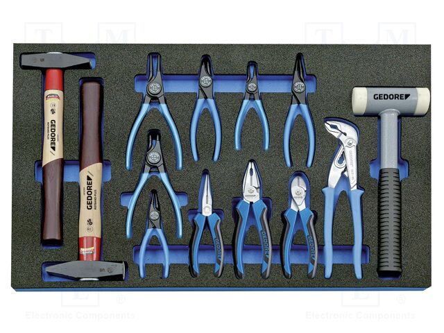 Kit: pliers; for gripping and cutting,adjustable,locking