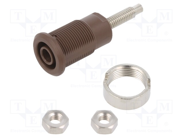 Socket; 4mm banana; 32A; 1kV; Cutout: Ø12.2mm; violet; insulated