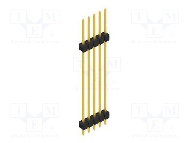 Connector: pin strips; pin header; male; PIN: 5; 2.54mm; THT; 1x5
