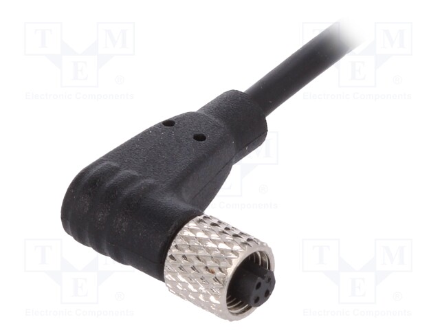 Connector: M5; plug; female; cables; PIN: 3; 1A; angled; IP67; 60V