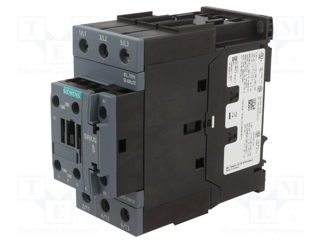 Contactor: 3-pole; NO x3; Auxiliary contacts: NO + NC; 84÷155VAC
