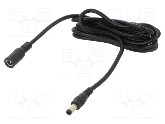 Cable; 2x0.5mm2; DC 5,5/2,5 plug,DC 5,5/2,5 socket; straight