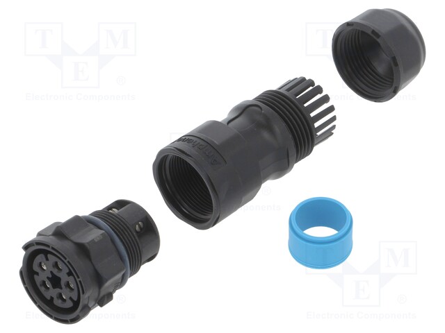 Connector: circular; female; plug; screw terminal; PIN: 5; IP68