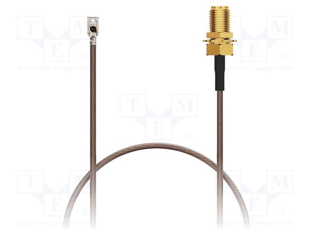 Cable; IPEX MHF 1 LK,SMA female; black; -40÷85°C; 0÷3GHz; 200mm