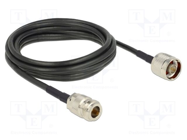Cable; 3m; N male,N female; black; Øcable: 4.95mm; 50Ω