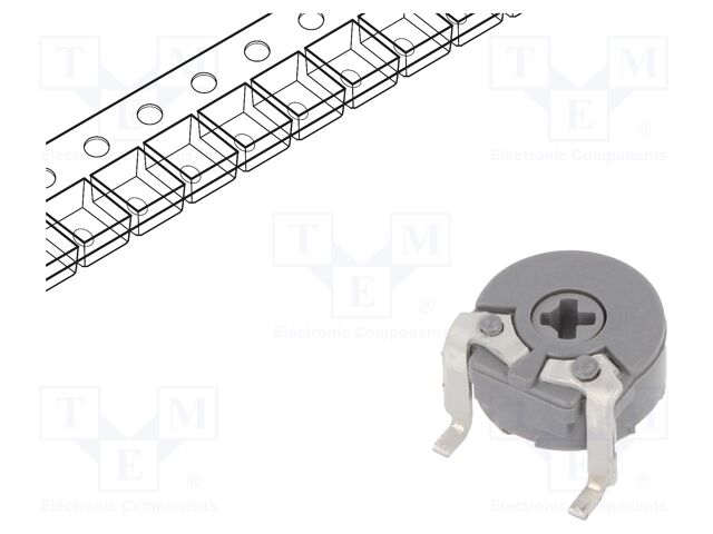 Potentiometer: mounting; single turn,horizontal; 1MΩ; 100mW; SMD