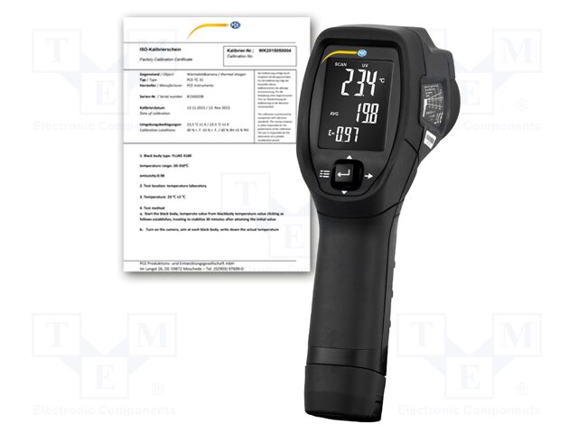 Infrared thermometer; -50÷500°C; Accur.(IR): ±3°C; ε: 0,1÷1