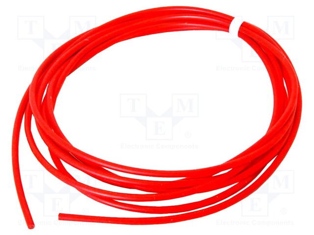 Test lead; 0.254m; red; 600V; Mat: copper; Insulation: silicone