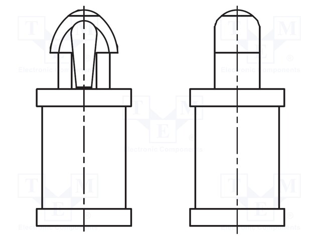 PCB distance; polyamide 66; L: 7.9mm; snap fastener; UL94V-2