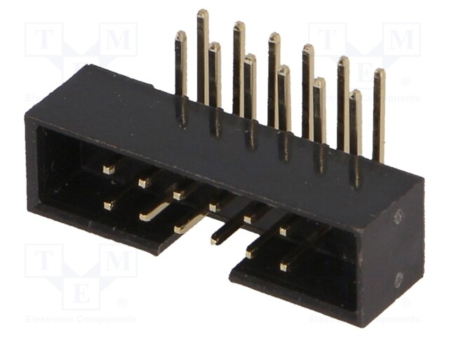 Socket; IDC; male; PIN: 12; angled 90°; THT; gold-plated; 2mm