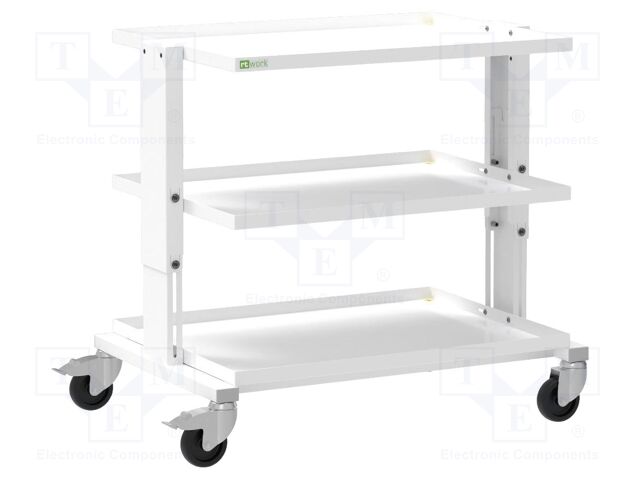 Trolley; ESD; W: 900mm; D: 625mm; steel; light grey; 10kΩ÷100MΩ