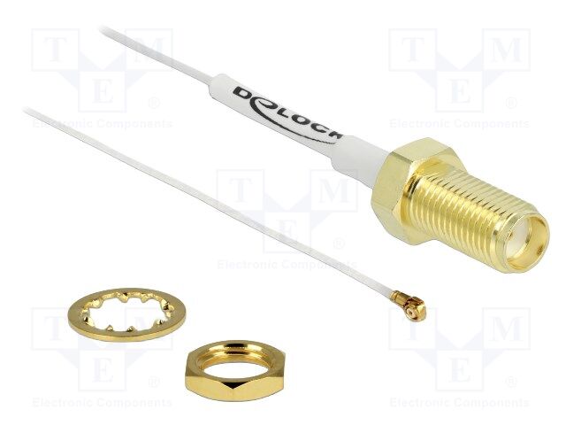 Cable; 200mm; IPEX MHF 4,SMA female; white; Øcable: 0.81mm; 50Ω