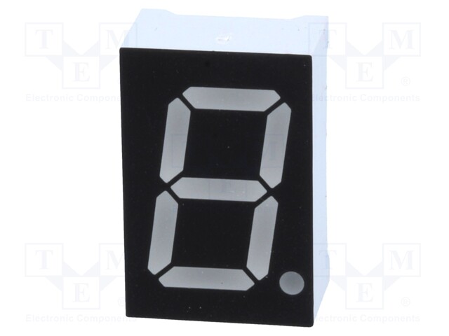 Display: LED; 7-segment; 14.2mm; 0.56"; No.char: 1; red; 35mcd; anode