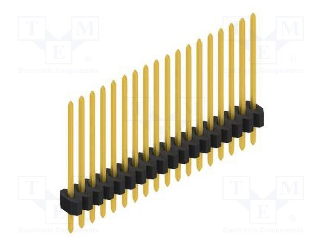 Connector: pin strips; pin header; male; PIN: 18; 1.27mm; THT; 1x18